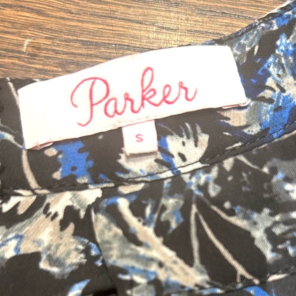 Parker Navy and White Sleeveless Floral Mini Dress - Picture 6 of 9